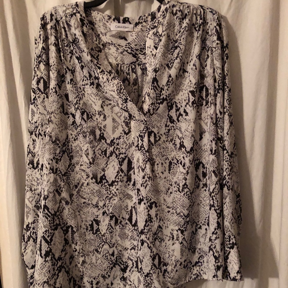 Calvin Klein python print blouse